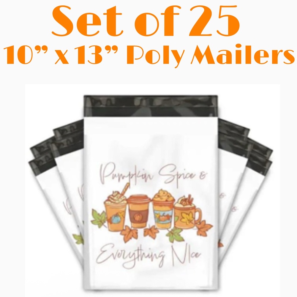 BUY NOW 25 Pumpkin Spice 10” x 13” Poly Mailers